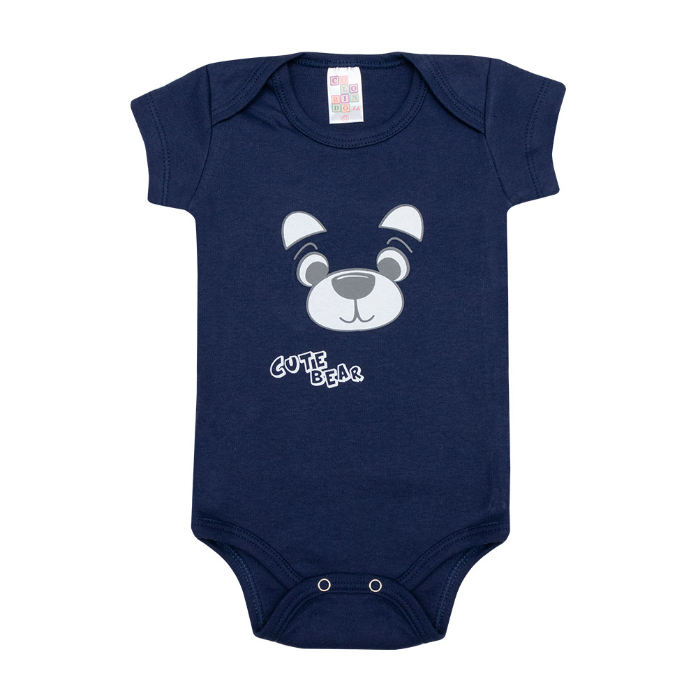 Conjunto Bebê Body Cute Bear Marinho - Jeito Infantil