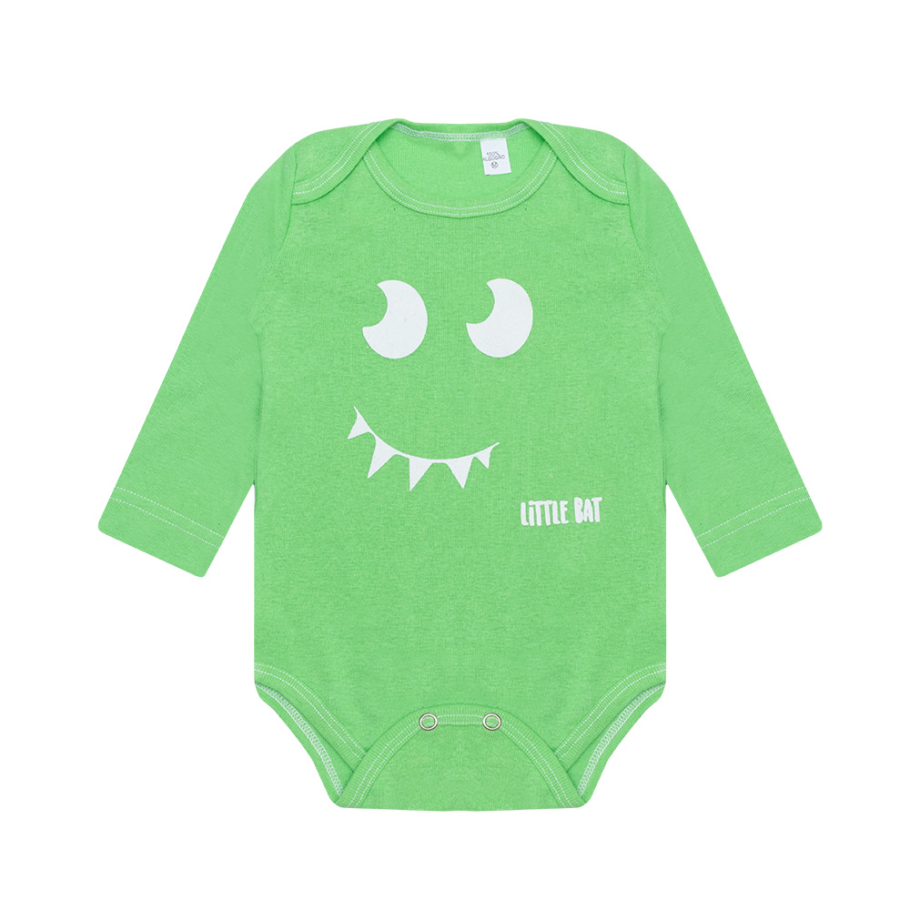 Conjunto  Bebê Body Monster Verde Lima - Jeito Infantil