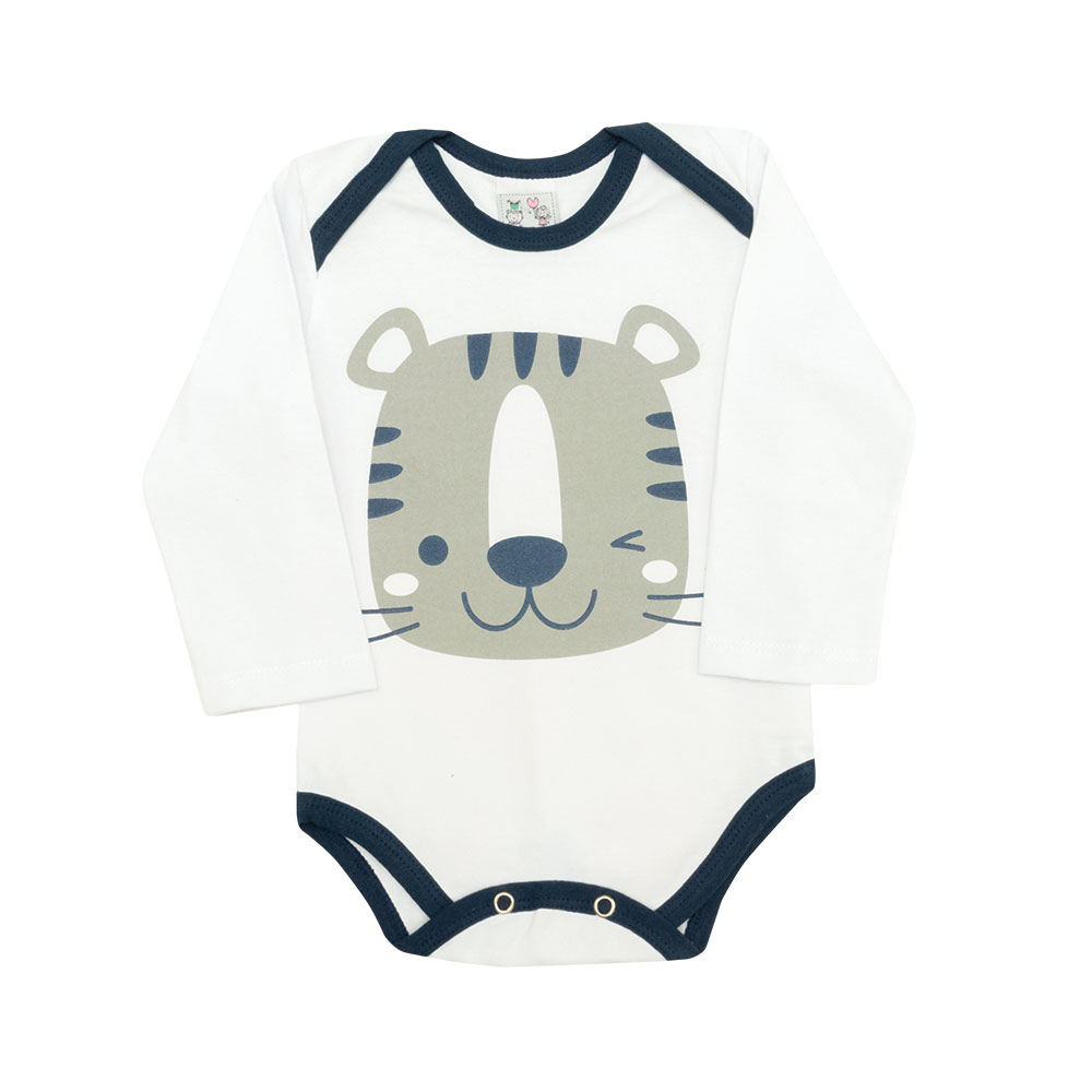 Conjunto Bebê Body Tigre Branco  - Jeito Infantil