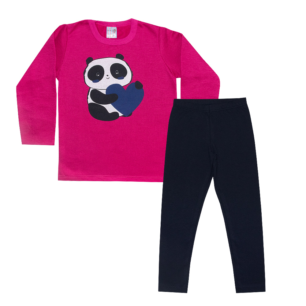 Conjunto Infantil Panda Pink  - Jeito Infantil