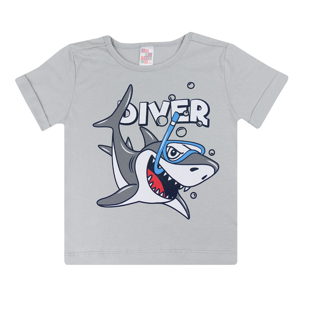 Conjunto Infantil Shark Cinza - Jeito Infantil