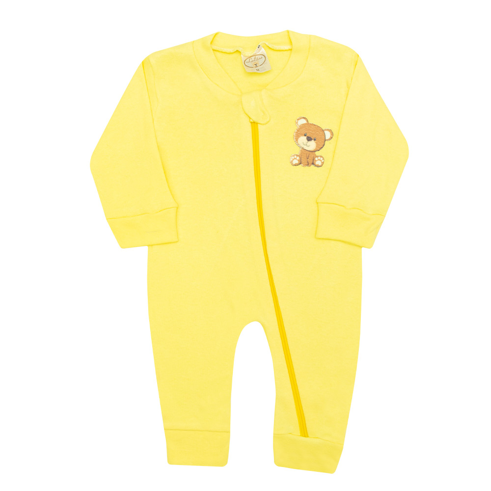 Macacão Bebê Ursinho Amarelo  - Jeito Infantil