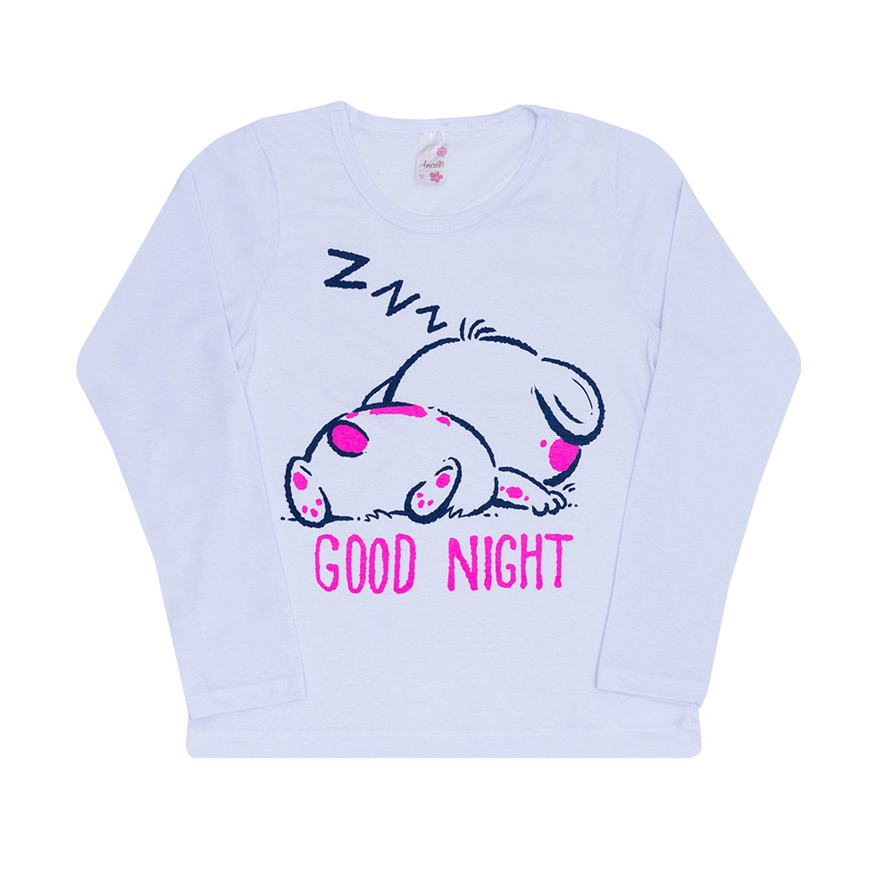 Pijama Juvenil  Good Night Branco  - Jeito Infantil