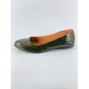 Sapatilha Verde Musgo/Croco  Sapato Feminino em Promocao