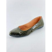 Sapatilha Verde Musgo/Croco  Sapato Feminino em Promocao