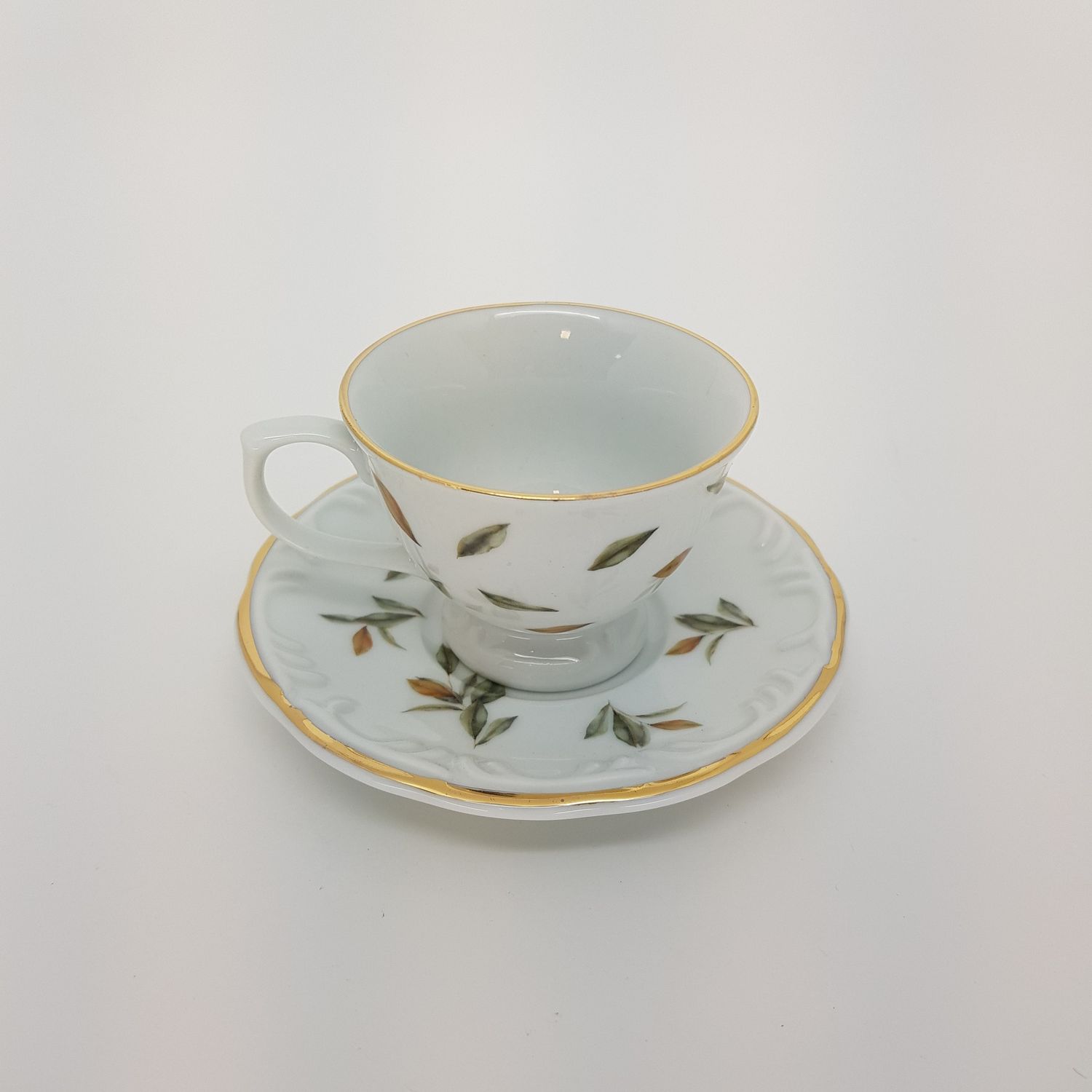 Jogo de xícaras de café em porcelana - Coleção Folhas de Outono