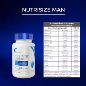 Kit 3 Vitamina Capilar Nutrisize Power Man 30Caps Natural Flora