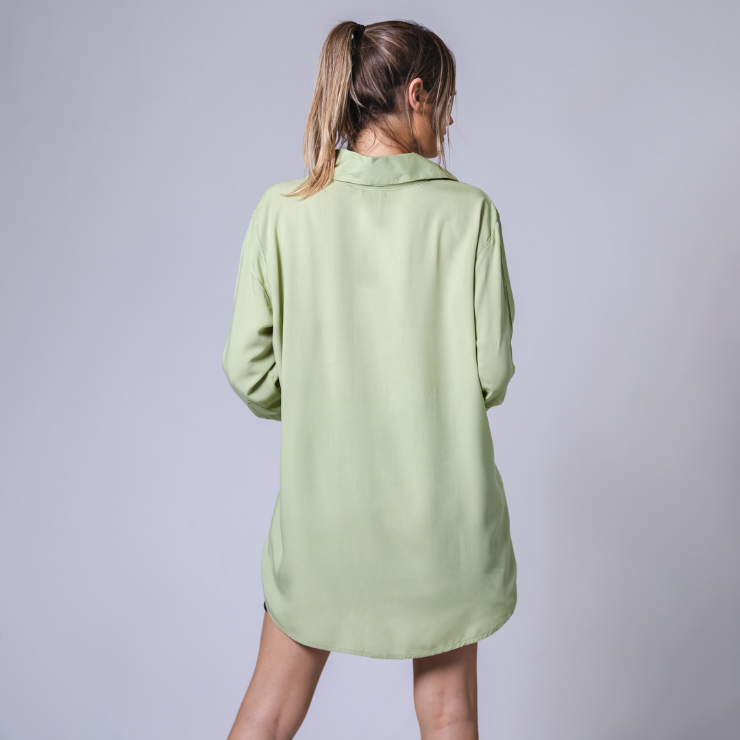 Camisa Feminina Alongada Verde