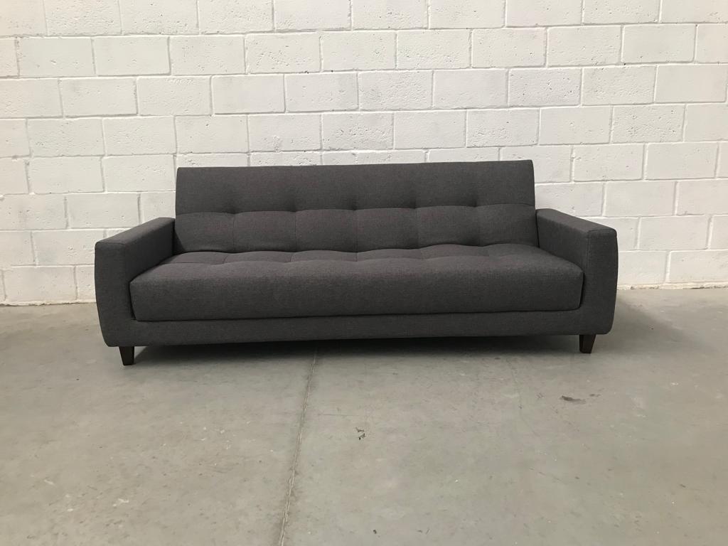 Flip sofá cama Tecido Trama Cinza Escuro - Abarca Móveis