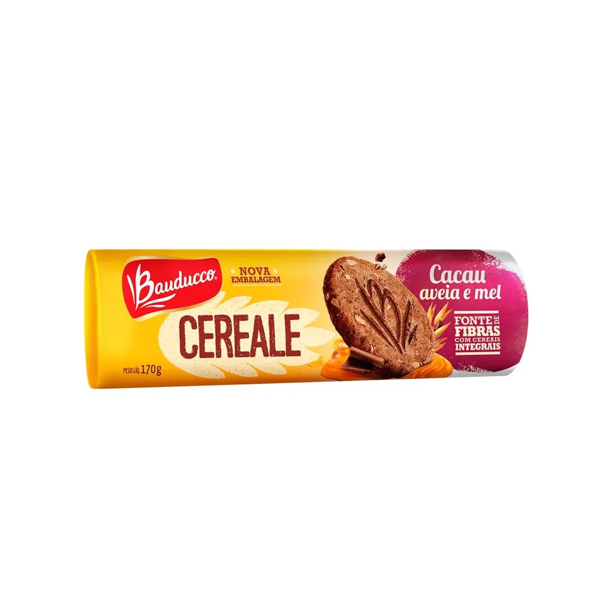 Biscoito Integral Cereale Cacau, Aveia E Mel Bauducco 170g