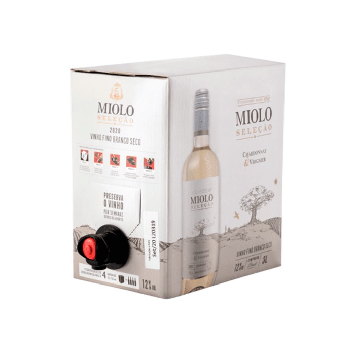 Vinho Fino Branco Seco Selecao Miolo Chardonnay E Viognier Bag 3L