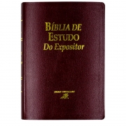 Bíblia De Estudo Do Expositor | NVTE | Capa Couro Bonded Vinho