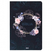 Bíblia Sagrada | NVI | Flores | Capa Soft Touch Preta