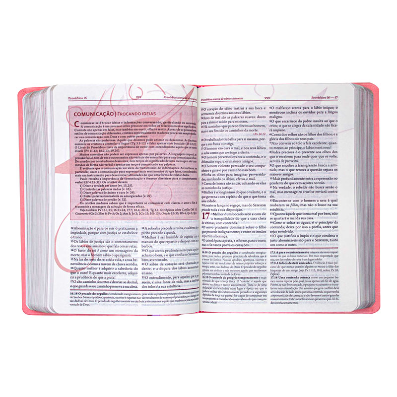 A Bíblia Da Mulher Leitura - Devocional - Estudo | ARC | Capa Couro Sintético Luxo | Rosa Claro