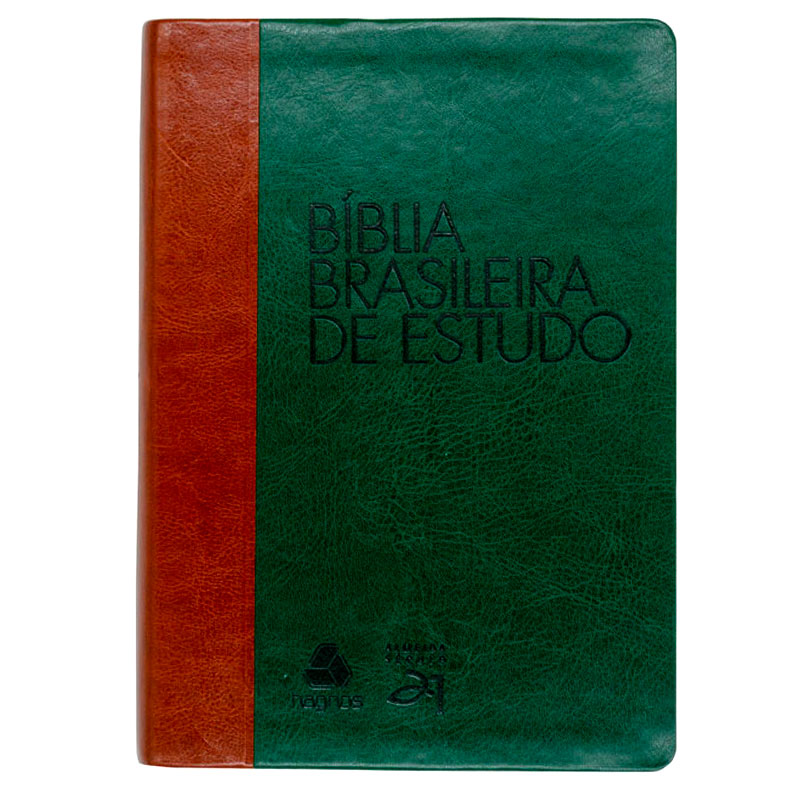 Bíblia Brasileira De Estudo | Almeida Século 21 | Capa Pu | Marrom e Verde