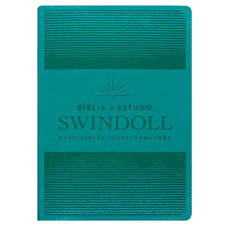 Bíblia De Estudo Swindoll Aqua - Nvt - Letra Normal - Capa Pu - Verde
