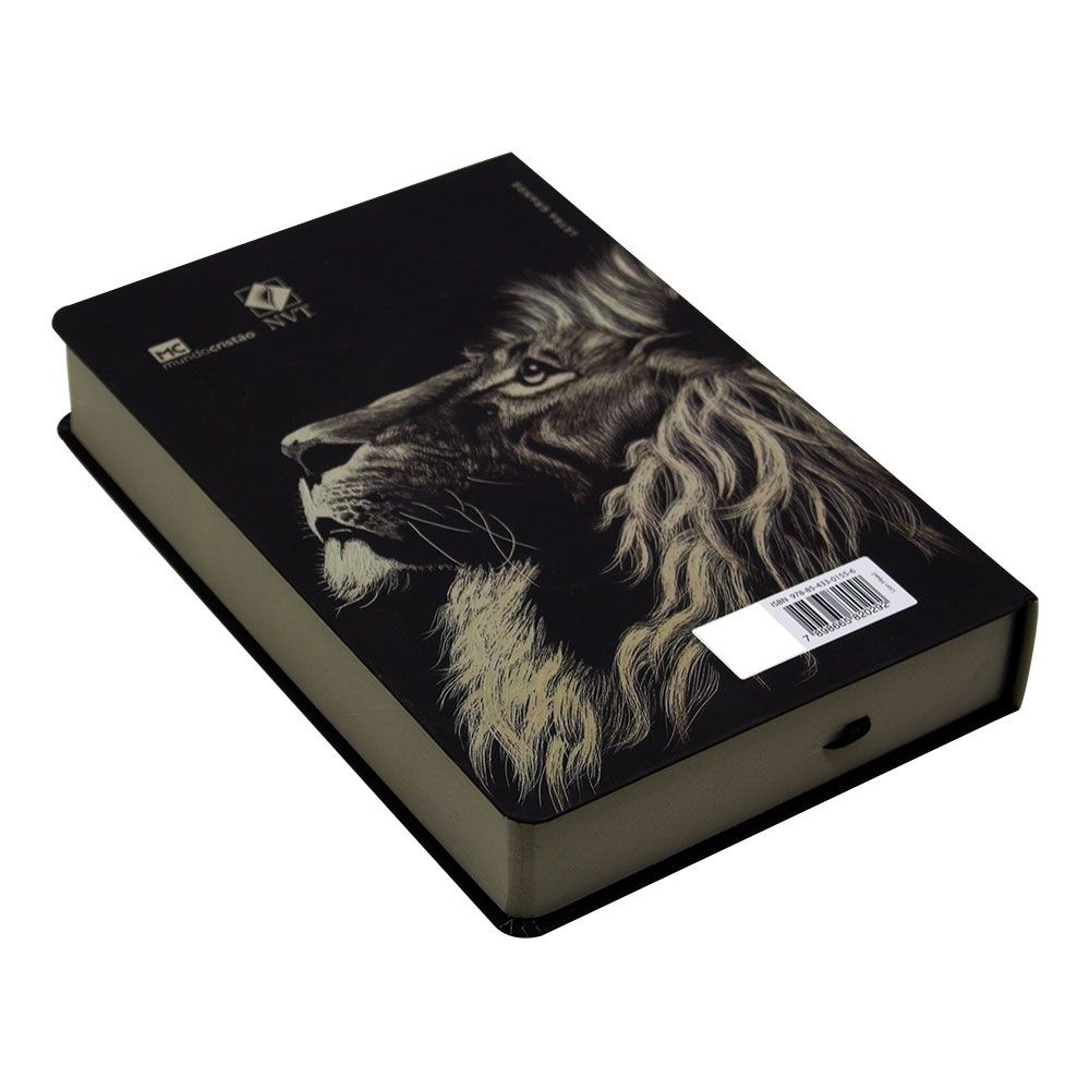 Bíblia Sagrada Lion Head | NVT | Soft Touch | Letra Grande | Marrom Escuro