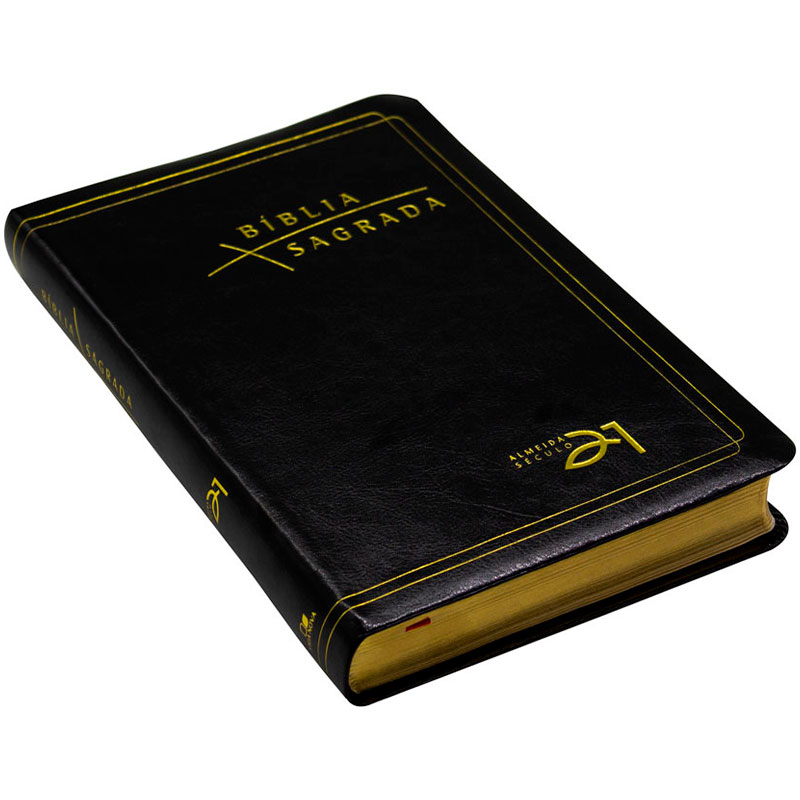 Bíblia Sagrada | Século XXI | Luxo | Capa Couro Sintético Preta