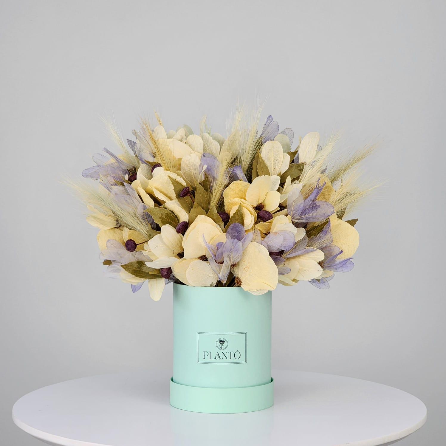 Box de Flores Desidratadas Presenteável Charm com Caixa Turquesa P