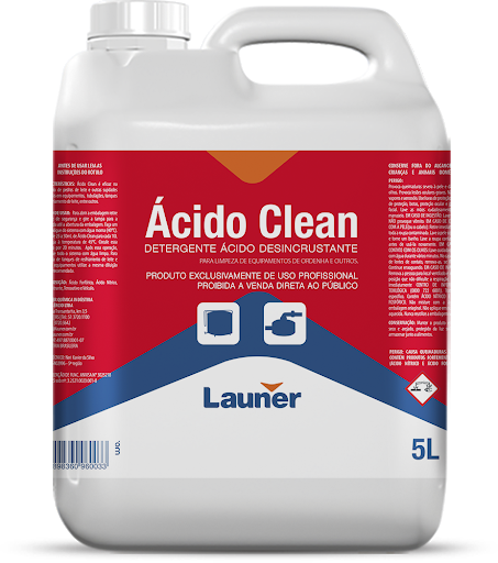 Acido Clean Launer 5 L - Detergente Ácido Desincrustante