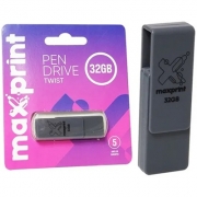 PEN DRIVE 32GB USB 2.0 TWIST MAXPRINT PRETO 009