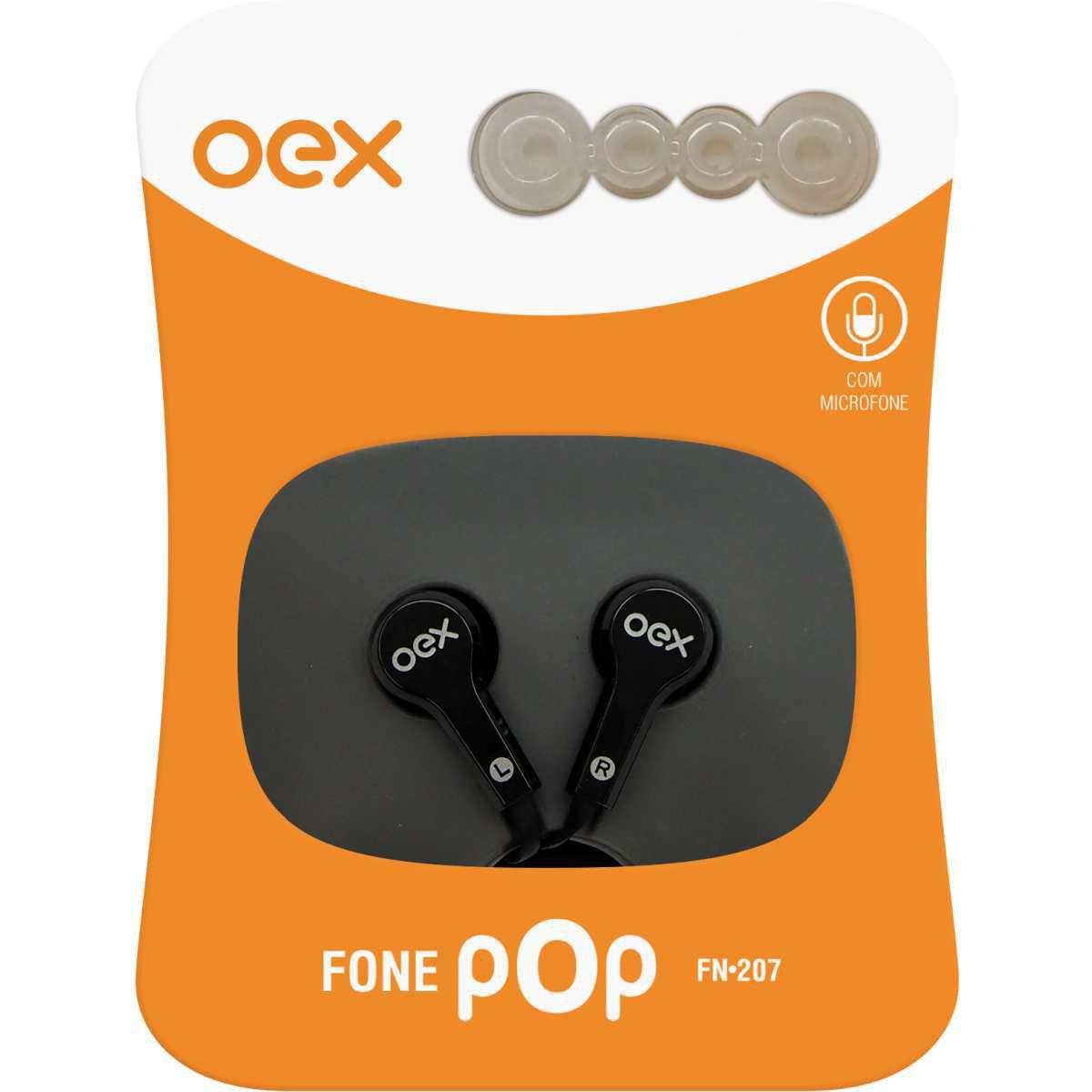 FONE DE OUVIDO COM MICROFONE POP OEX FN-207