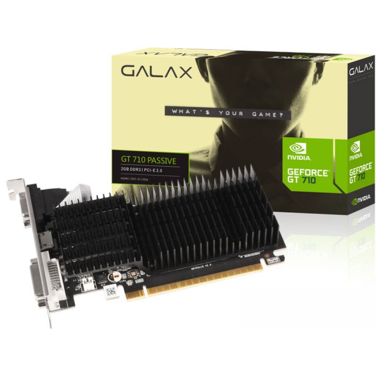 PLACA DE VIDEO PCI-E GALAX GT 710 01GB DDR3 64BITS 1600MHZ