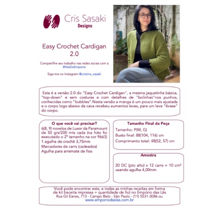 Receita Easy Crochet Cardigan 2.0 - Empório das Lãs