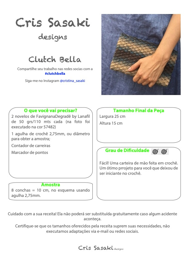 Receita de Crochê Clutch Bella - Empório das Lãs