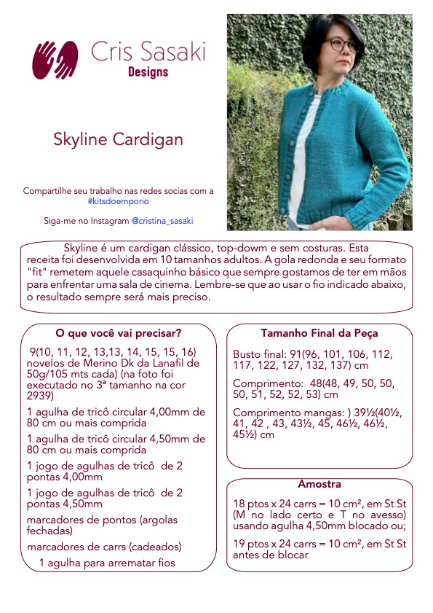 Receita de Tricô Skyline Cardigan - Empório das Lãs