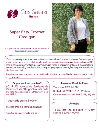 Receita Super Easy Crochet Cardigan - Empório das Lãs