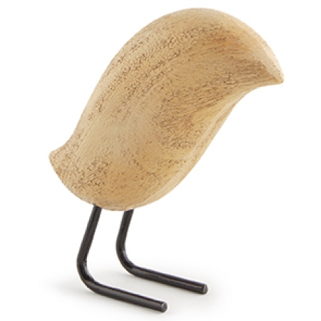 Escultura Wood Bird em Poliresina e Metal