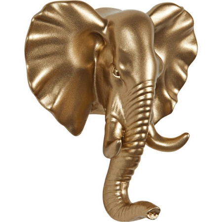 Gancho de parede em resina - Elefante - Dourado