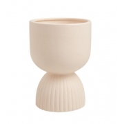 Vaso pilão off white em cerâmica