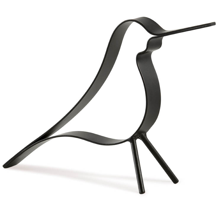 Escultura pássaro line em metal preto