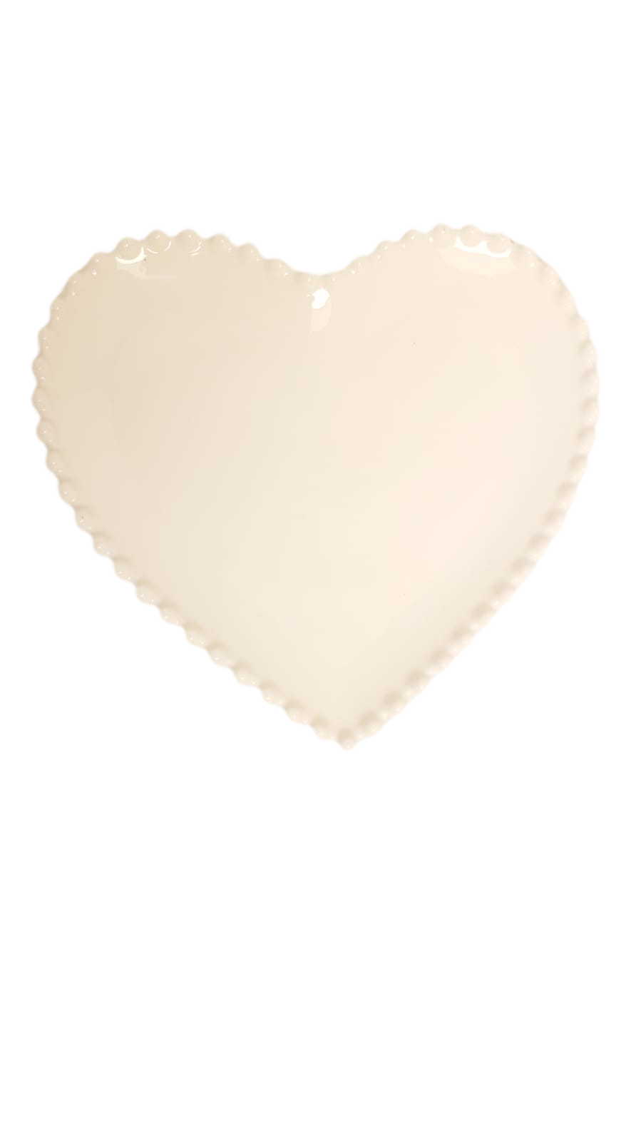 Prato Heart de cerâmica branco