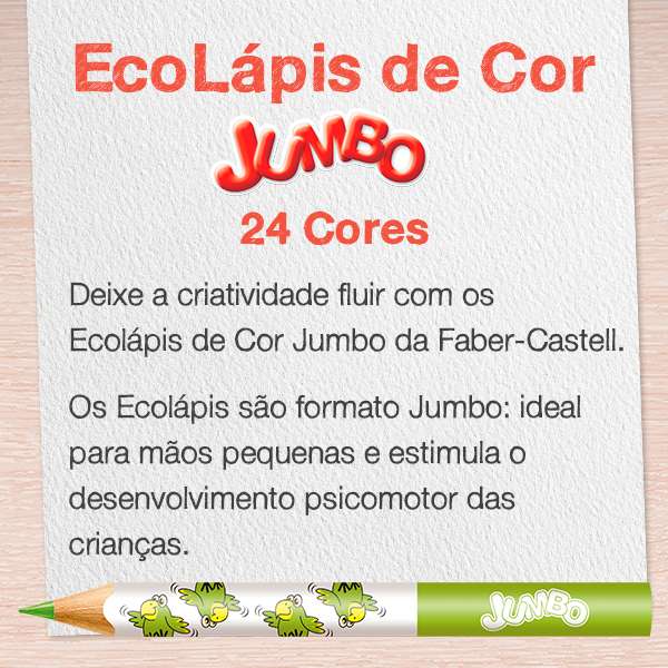 Lápis de Cor EcoLápis Jumbo Triangular 24 Cores - Faber Castell
