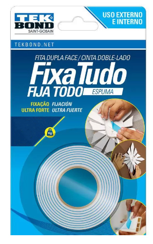 FITA FIXA TUDO EXPUMA DUPLA FACE 19MMX1,5M BLISTER