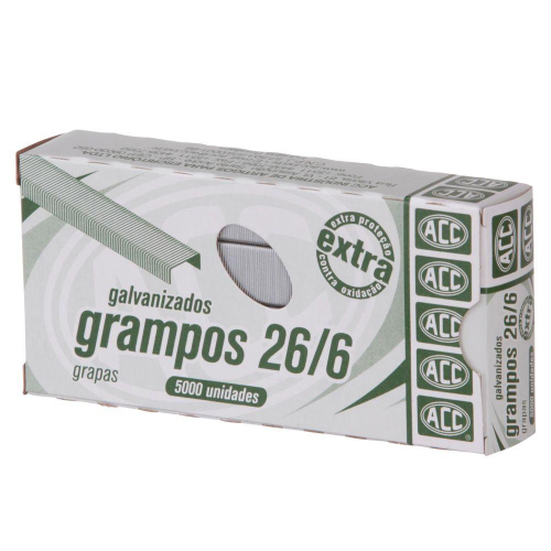 GRAMPO P/ GRAMPEADOR 26/6 GALVANIZADO C/5000 CX CARTAO