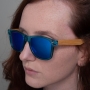 Óculos de Sol de Acetato com Madeira Maranzano Blue