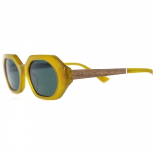 Óculos de Sol de Acetato e Madeira Veneza Yellow