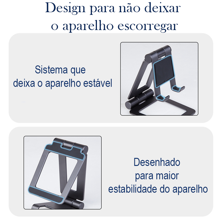 Suporte de mesa para tablet/celular ergonômico, Portátil e Ajustável Suporte Mania