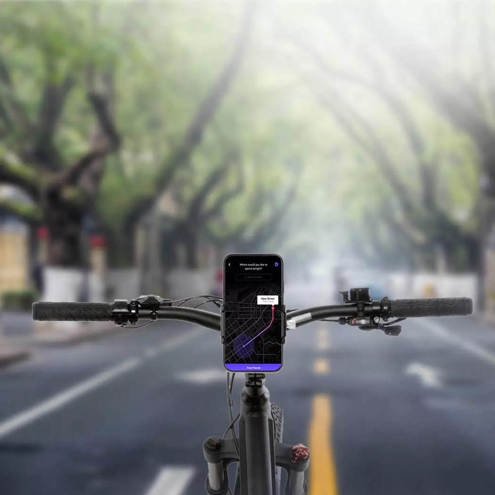 Suporte universal GPS/Celular para Moto/Bike Cinza em Alumínio Suporte Mania ajustável