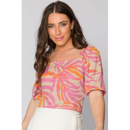 Blusa Cropped Tropical Cess