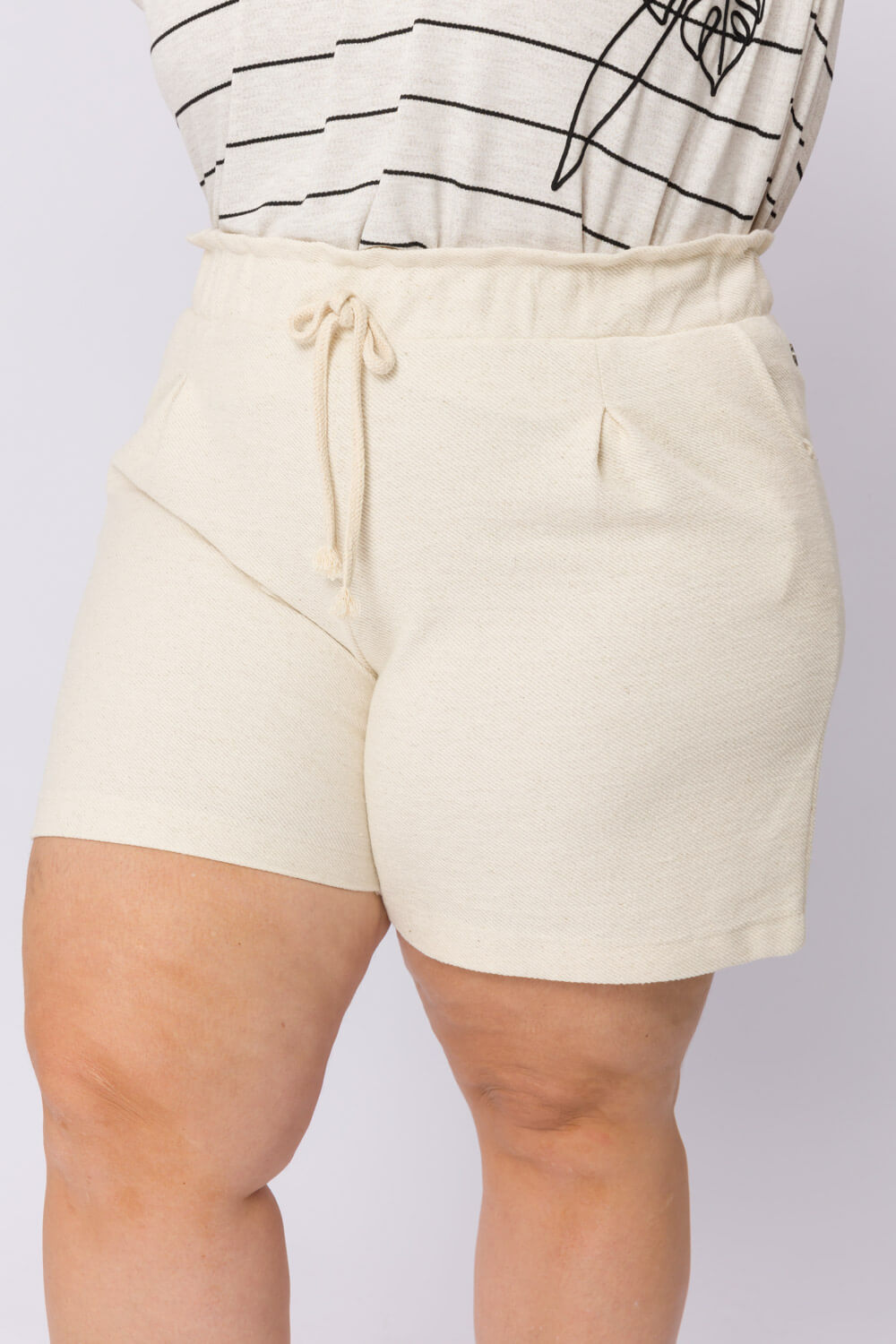 Shorts Feminino Plus Size Clochard Moletinho Cess