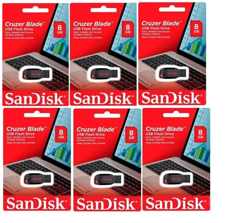Pen Drive Sandisk 8 Gb Kit com 6 unidades