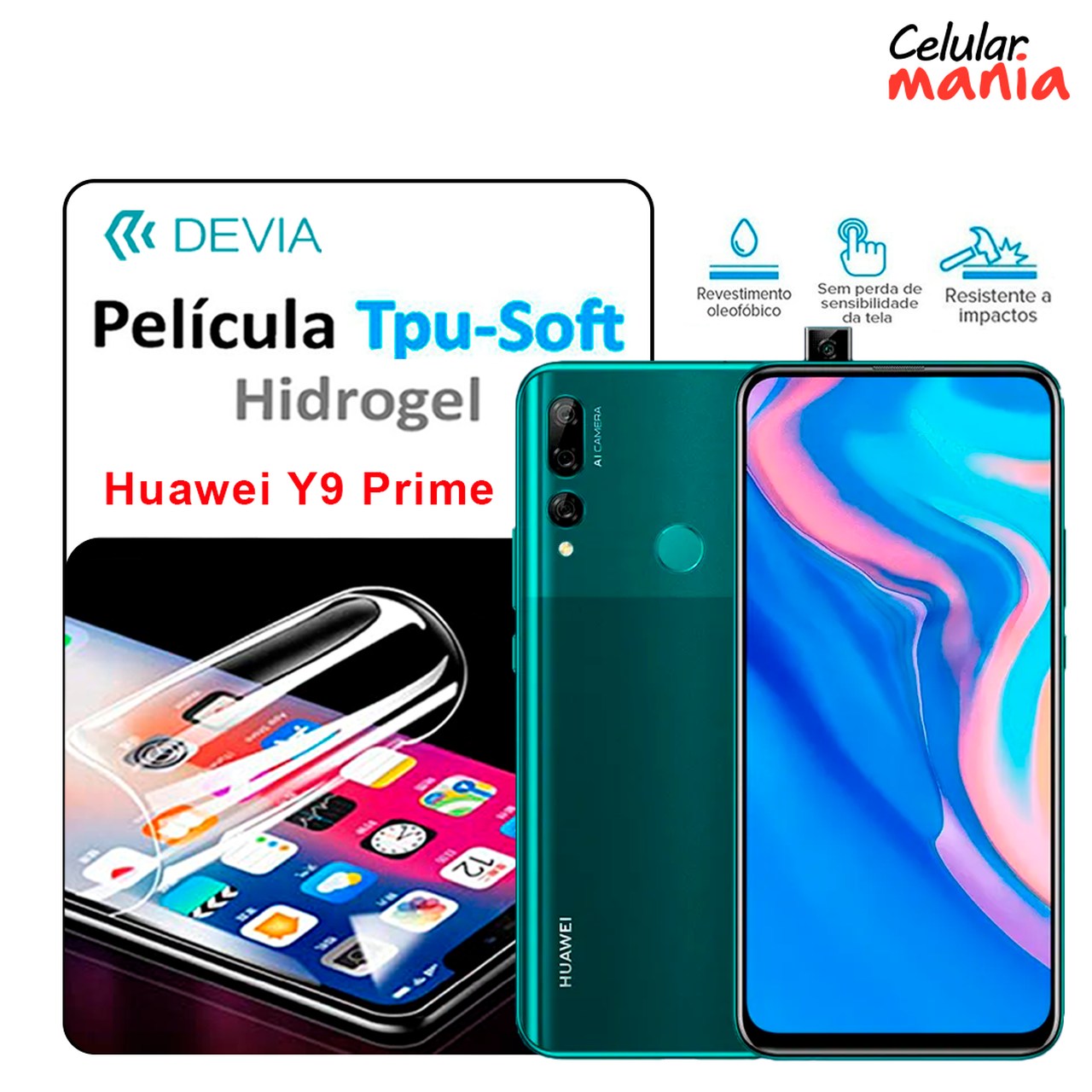 Pelicula Hidrogel Huawei Y9 Prime - Tpu Soft Devia - Foto 0