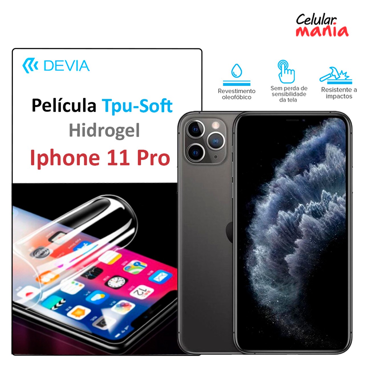 Película Hidrogel Iphone 12 Pro - Tpu Soft Devia - Foto 0