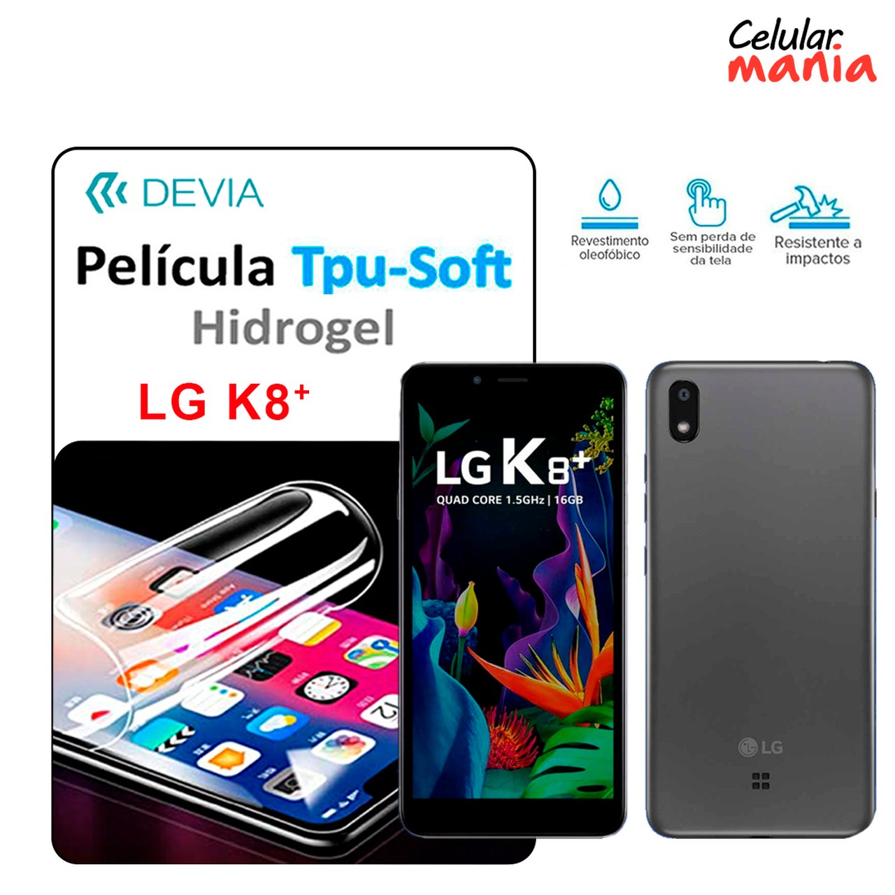 Pelicula Hidrogel LG K8+ - Tpu Soft Devia - Foto 0