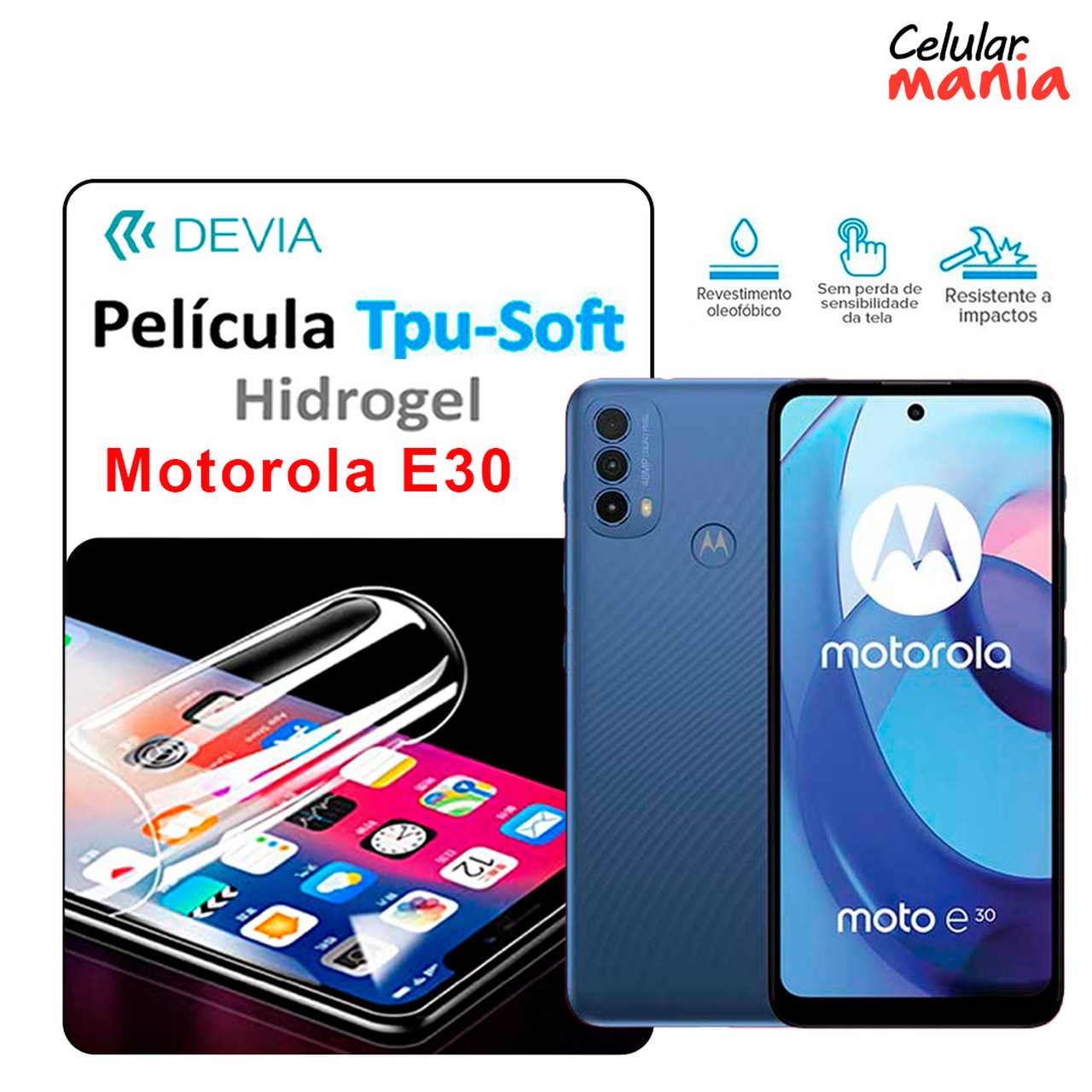 Pelicula Hidrogel Motorola E30 - Tpu Soft Devia - Foto 0